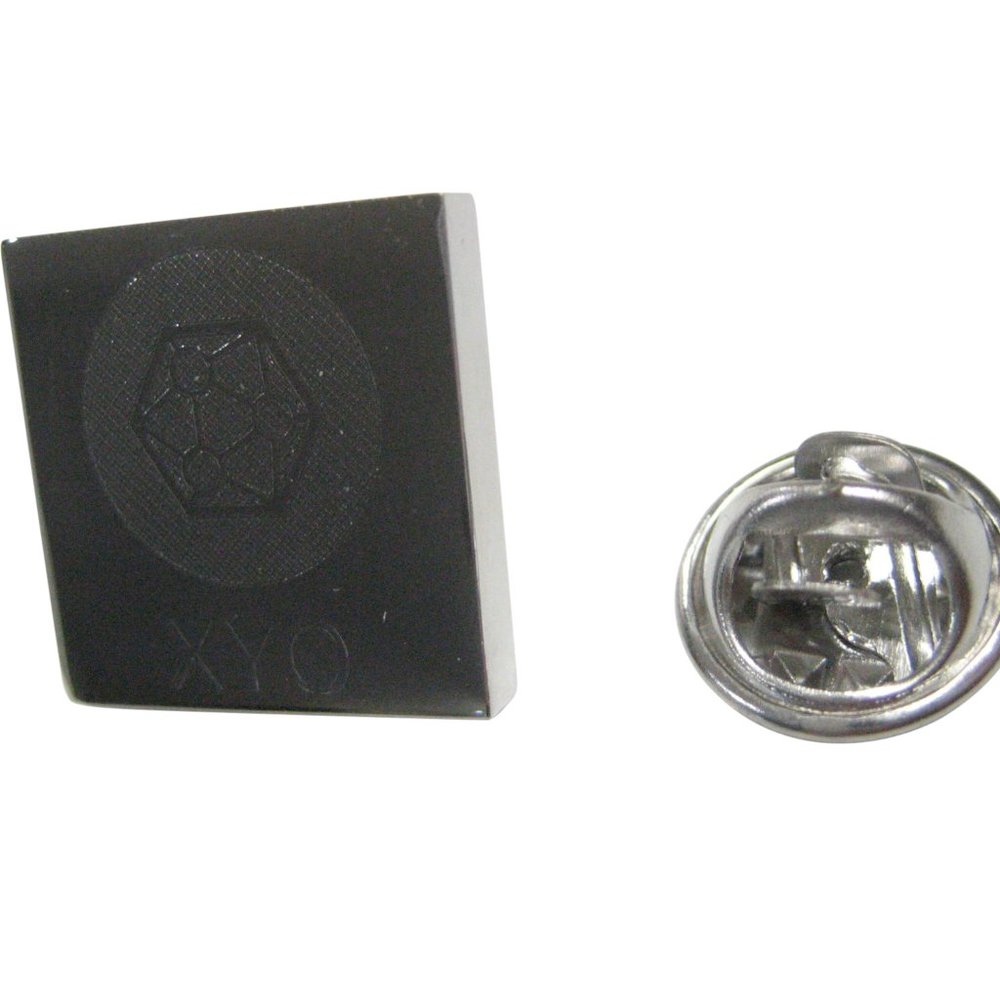 Silver Toned Square Etched XYO Coin Cryptocurrency Blockchain Lapel Pin